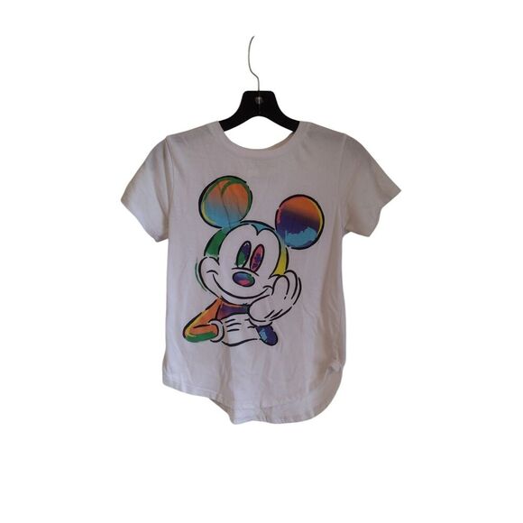 Disney Colorful Mickey Mouse Kids White Tee 3/5 - Picture 1 of 5